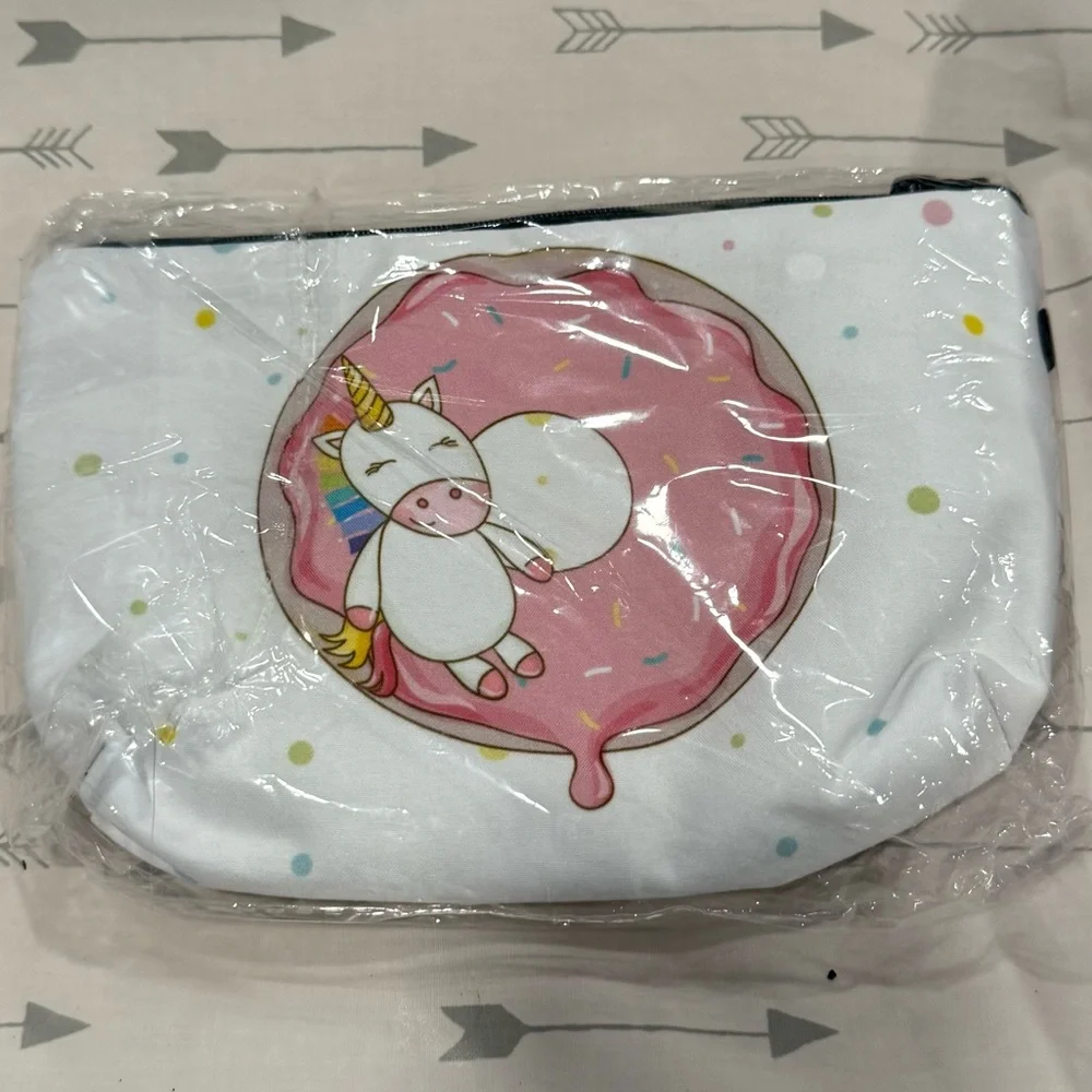 3 FOR $15 Unicorn Donut Make Up Organizer Bag NWT